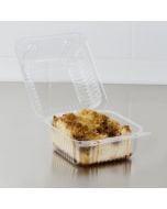 Dart StayLock Clear PET Plastic Square Hinged Lid Deli Containers with food - C20UTD