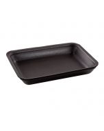 Dyne-A-Pak (8.63 inch x 6.4 inch) Black Foam Meat Tray - 3pp