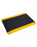 Wearwell 415 Diamond Plate 9/16 inch Spongecote Anti-Fatigue - Black with Yellow Border Mat