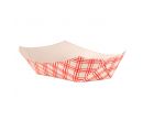 Empress 1 lb Red & White Plaid Paper Food Trays - EFT100