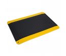 Wearwell 415 Diamond Plate 9/16 inch Spongecote Anti-Fatigue - Black with Yellow Border Mat