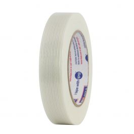 White 1 in Intertape RG300 Utility Grade Filament Strapping Tape x 60 yds.
