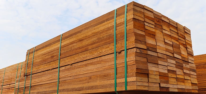 pallet of lumber with strapping
