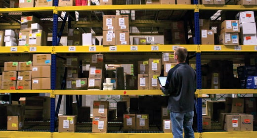 Shelves of Vendor Manages Inventory Products